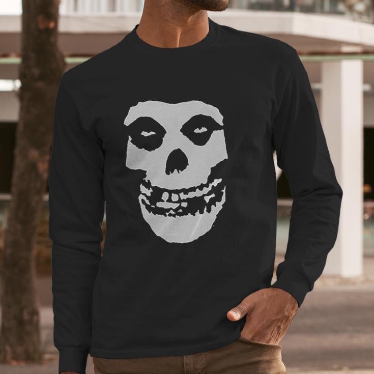 A And E Designs Misfits Fiend Skull Heather Long Sleeve T-Shirt Gifts for Him