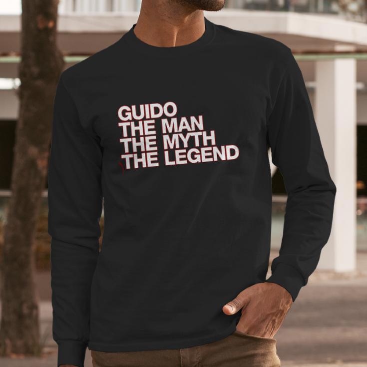 Eddany Guido The Man The Myth The Legend Left Aligned Long Sleeve T-Shirt Gifts for Him