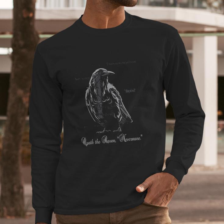 Edgar Allan Poe Quoth The Raven Nevermore Long Sleeve T-Shirt Gifts for Him