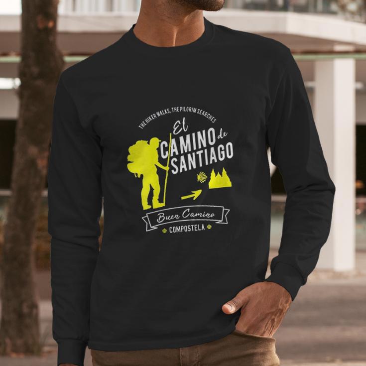 El Camino De Santiago Compostela Spain Pilgrim Hikers Gift Long Sleeve T-Shirt Gifts for Him