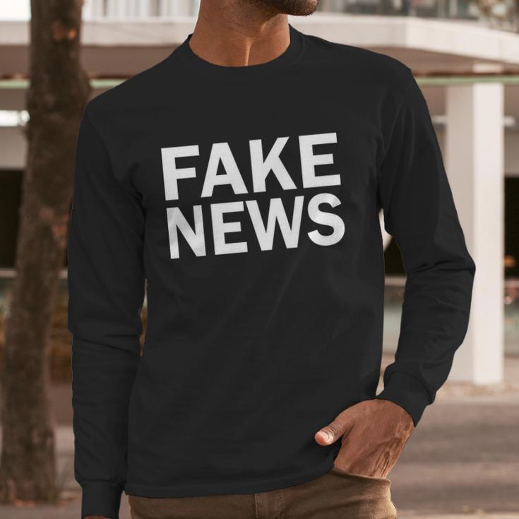 Fake News Bold Text Long Sleeve T-Shirt Gifts for Him