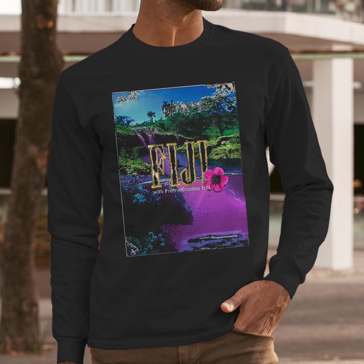 Fiji Artesian Aesthaetic On Promethazine Xanax Vaporwave Synthwave Water Long Sleeve T-Shirt Gifts for Him