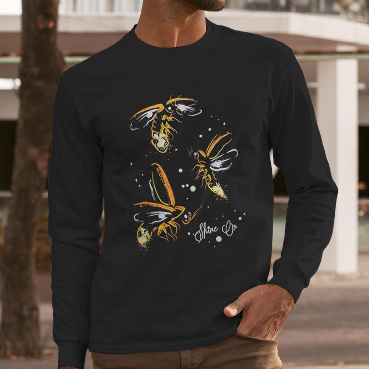 Fireflies Lightning Bug Firefly Nature Art Insect Long Sleeve T-Shirt Gifts for Him