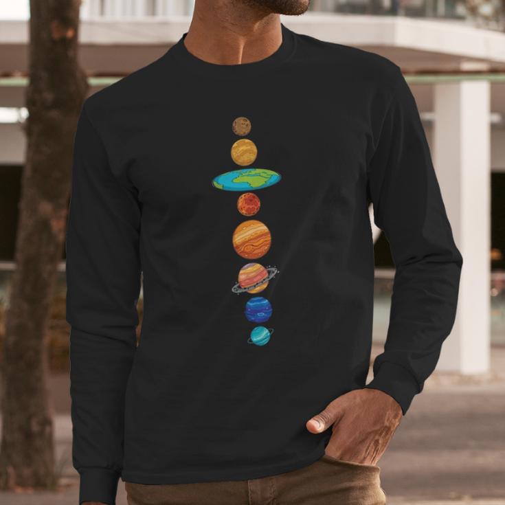 Flat Earth Conspiracy Theory Long Sleeve T-Shirt Gifts for Him