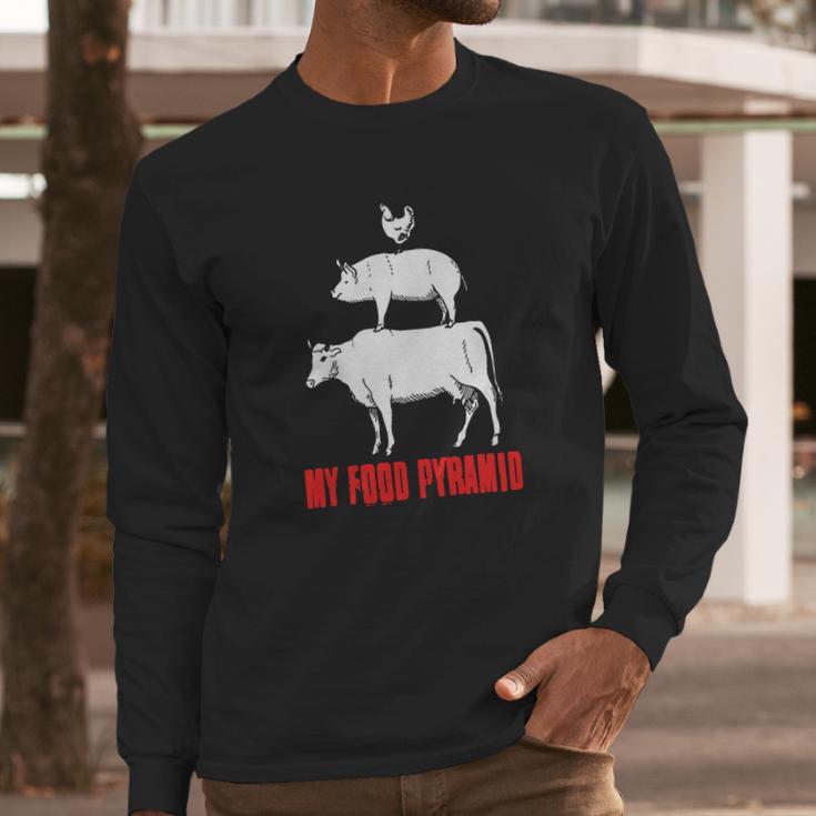 My Food Pyramid Shirt - Meat Lover Tshirt Long Sleeve T-Shirt Gifts for Him