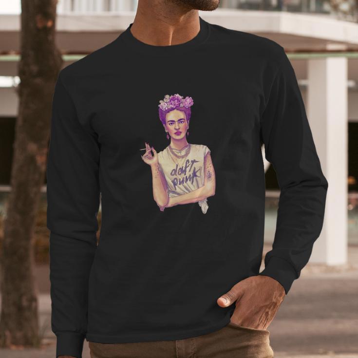 Frida Kahlo Daft Punk Long Sleeve T-Shirt Gifts for Him