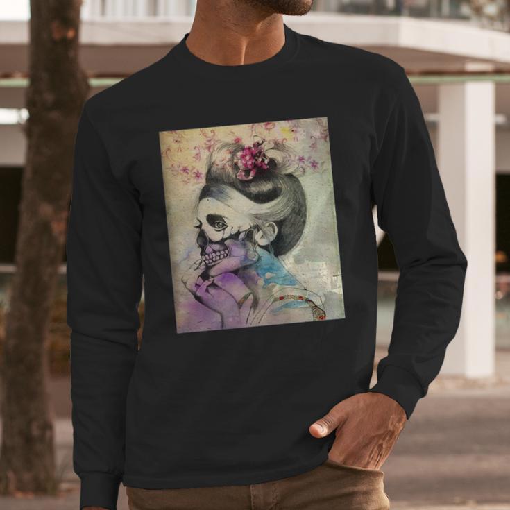 Frida Kahlo Skeleton Long Sleeve T-Shirt Gifts for Him