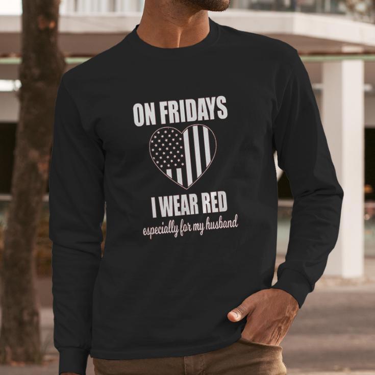 On Fridays I Wear Red Long Sleeve T-Shirt Gifts for Him