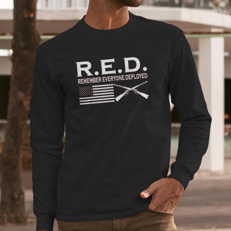 On Fridays We Wear Red Rmember Everyone Deployed Long Sleeve T-Shirt Gifts for Him