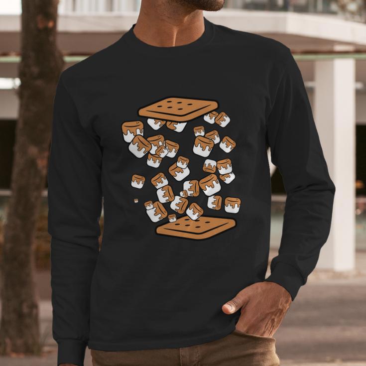 Funny Camping Marshmallows And Crackers Smores Campfire Gift Long Sleeve T-Shirt Gifts for Him