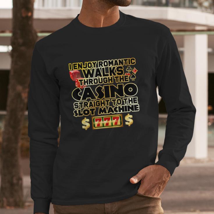 Funny Gambler Slot Machine Casino Las Vegas Gambling Long Sleeve T-Shirt Gifts for Him