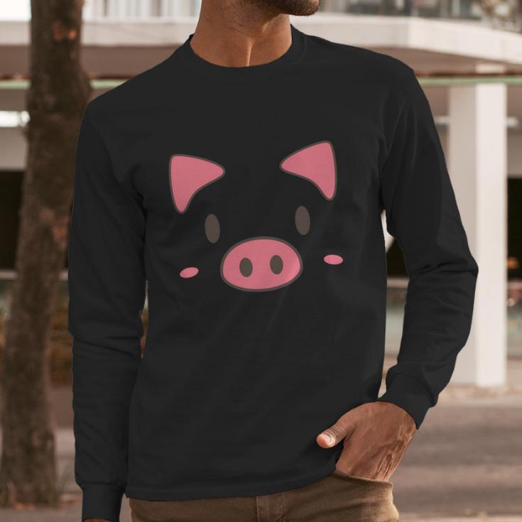 Funny Halloween Cute Halloween Cute Piggy Face Halloween Costume Long Sleeve T-Shirt Gifts for Him