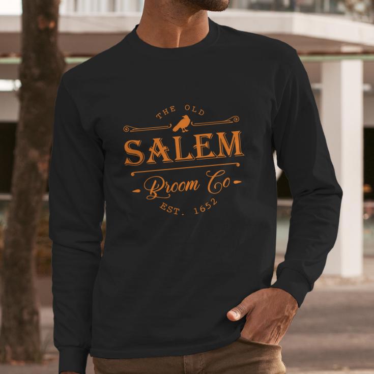 Funny Halloween Halloween Old Salem Broom Company Halloween Party Witch Hal Long Sleeve T-Shirt Gifts for Him