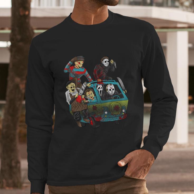 Funny Halloween Scary Holocaust Machine Van Movie Characters Long Sleeve T-Shirt Gifts for Him