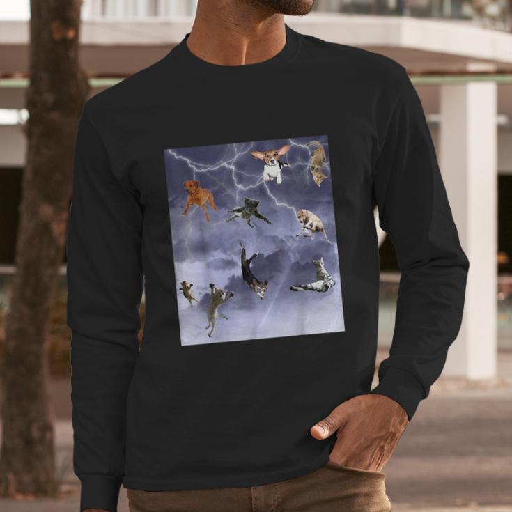 Funny Its Raining Cats And Dogs Long Sleeve T-Shirt Gifts for Him