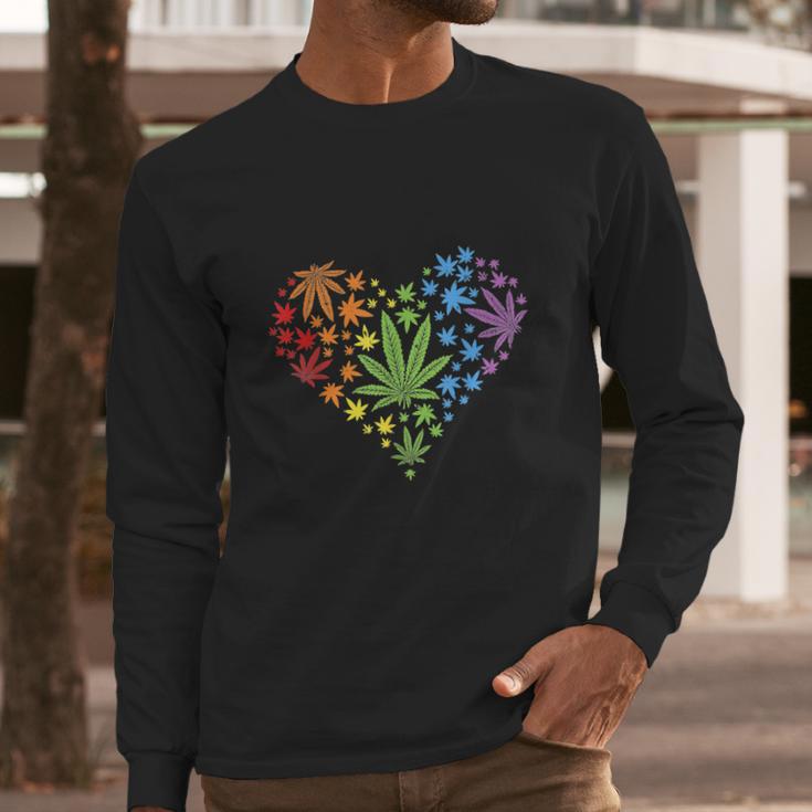 Funny Marijuana Heart Lgbt Gay Pride Month Long Sleeve T-Shirt Gifts for Him