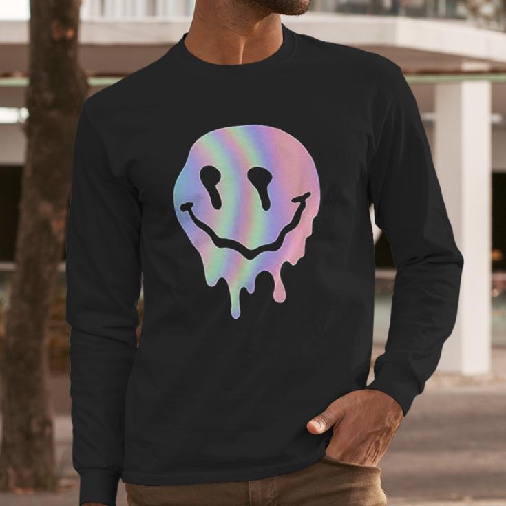 Funny Melted Acid Smiley Face Psychedelic Long Sleeve T-Shirt Gifts for Him