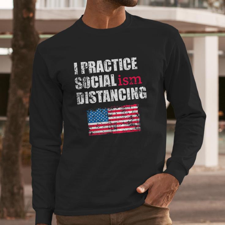 Funny Political Social Distancing Socialist Long Sleeve T-Shirt Gifts for Him