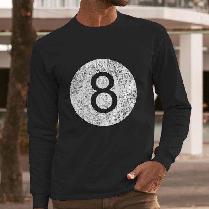 Funny Retro Vintage 8 Ball Logo Long Sleeve T-Shirt Gifts for Him