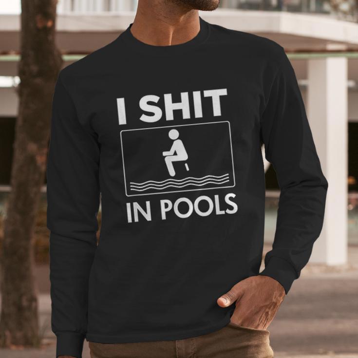 Funny I S Hit In Pools Offensive Swimming Swim Long Sleeve T-Shirt Gifts for Him