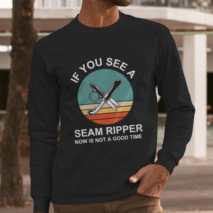 Funny Sew Seam Ripper Long Sleeve T-Shirt Gifts for Him