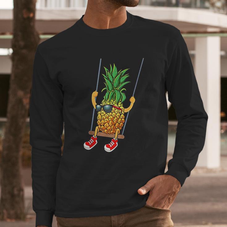 Funny Swinging Pineapple Long Sleeve T-Shirt Gifts for Him