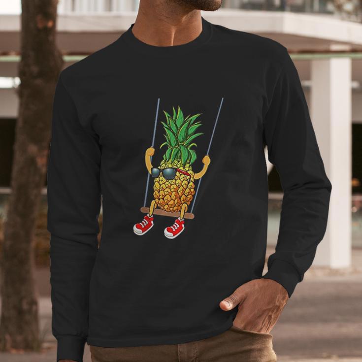 Funny Swinging Pineapple Swinger Long Sleeve T-Shirt Gifts for Him