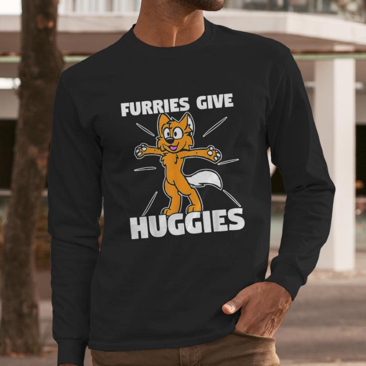 Furry Fandom Furries Give Hugs Long Sleeve T-Shirt Gifts for Him