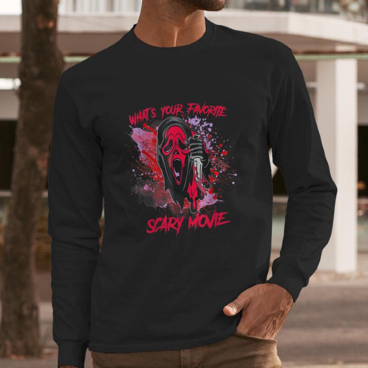 Ghostface Halloween Whats Your Favorite Scary Movie Long Sleeve T-Shirt Gifts for Him