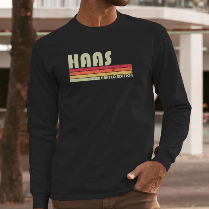 Haas Surname Funny Retro Vintage 80S 90S Birthday Reunion Long Sleeve T-Shirt Gifts for Him