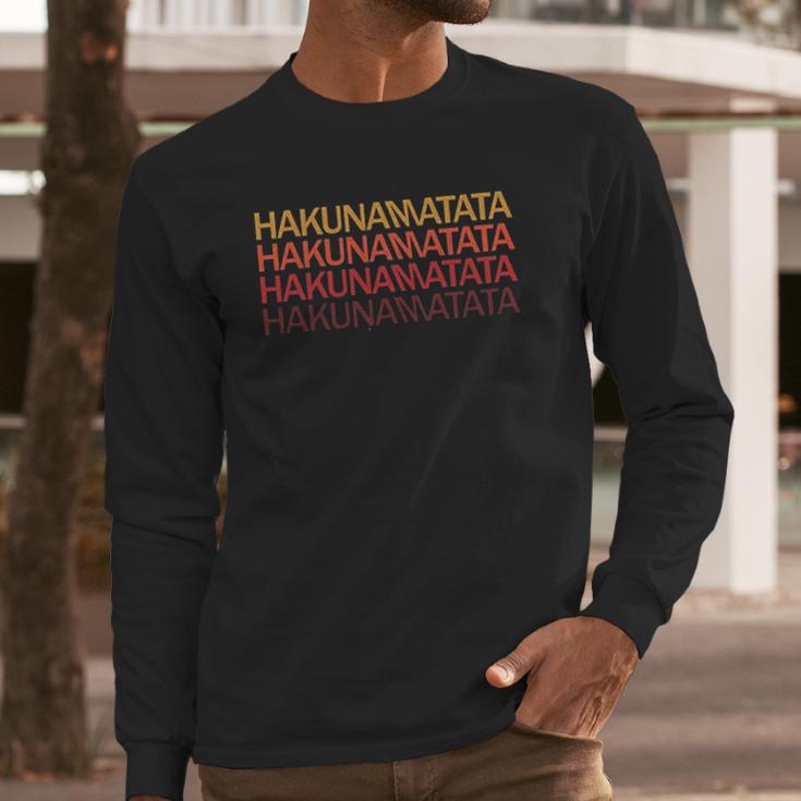 Hakuna Matata Sunset Colors Long Sleeve T-Shirt Gifts for Him