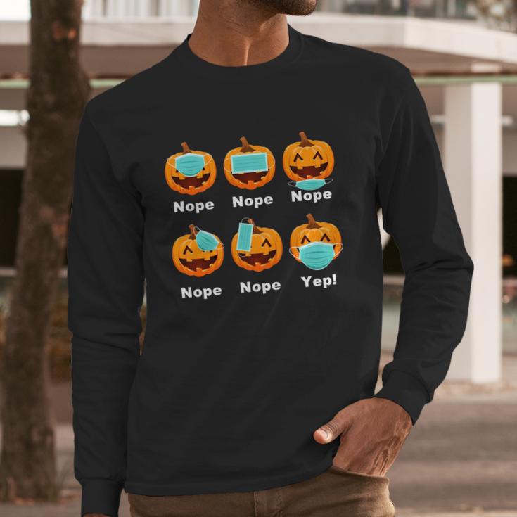 Halloween Pandemic Pumpkin Mask Funny Cute Long Sleeve T-Shirt Gifts for Him