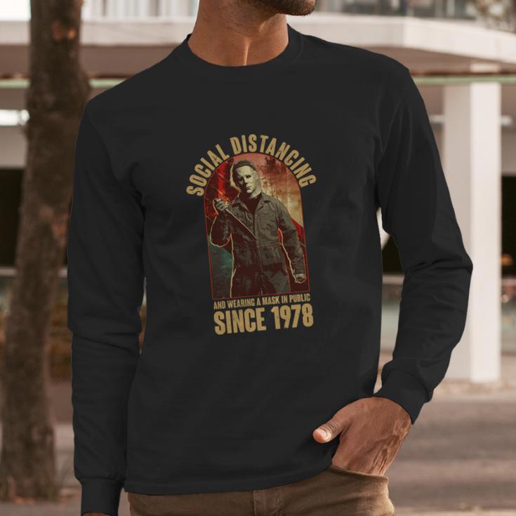 Halloween Social Distancing And Wearing A Mask Since 1978 Long Sleeve T-Shirt Gifts for Him