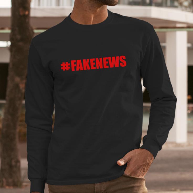 Hashtag Fake News Fakenews Logo Long Sleeve T-Shirt Gifts for Him