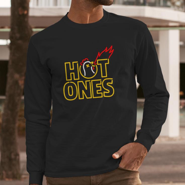 Hot Ones Simple Line Art Long Sleeve T-Shirt Gifts for Him