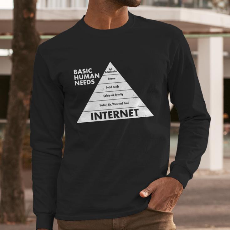 Basic Human Needs Pyramid Long Sleeve T-Shirt Gifts for Him