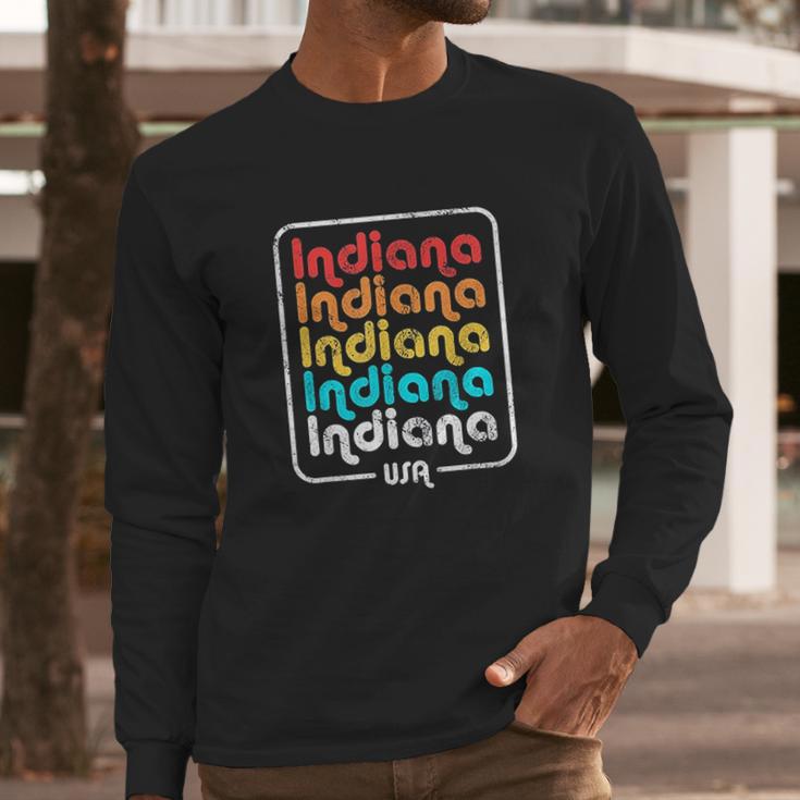 Indiana State Vintage 1970S 1980S Retro Long Sleeve T-Shirt Gifts for Him