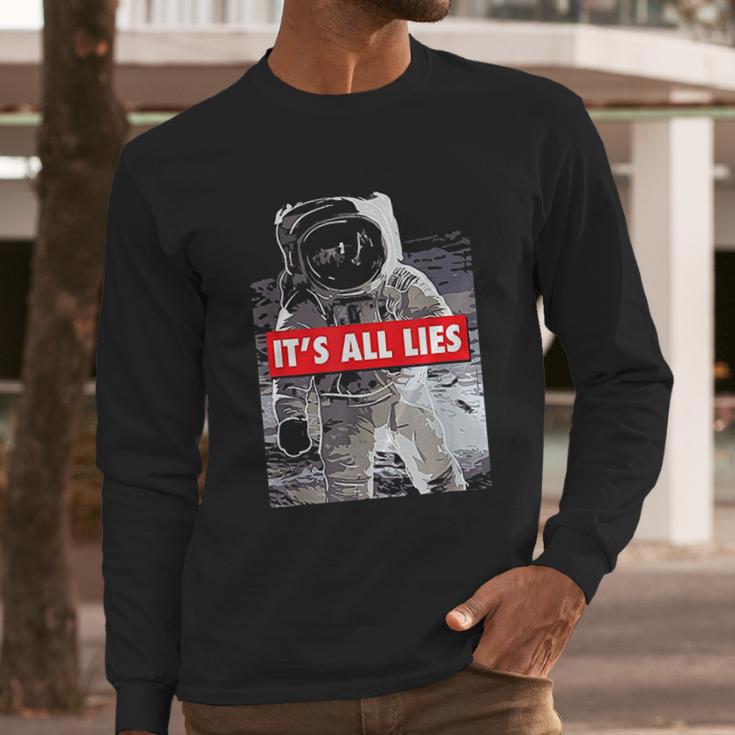 Its All Lies Fake Moon Long Sleeve T-Shirt Gifts for Him