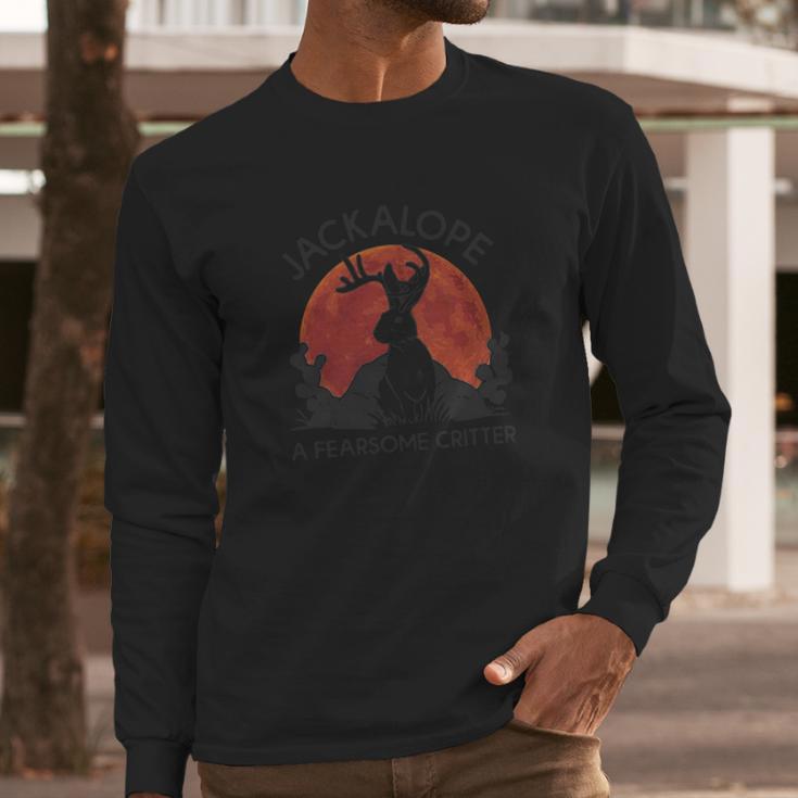 Jackalope A Fearsome Critter Sunset Shirt Long Sleeve T-Shirt Gifts for Him