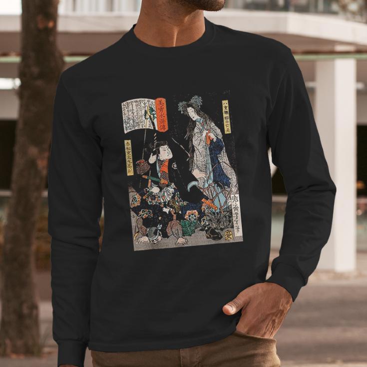 Japanese Art Ninja Saving The Maiden Samurai Long Sleeve T-Shirt Gifts for Him