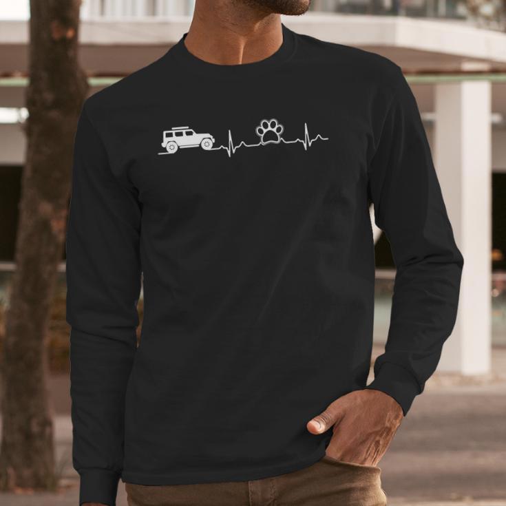 Jeeps And Paw Heartbeat For Jeepsdog And Cat Lovers Long Sleeve T-Shirt Gifts for Him