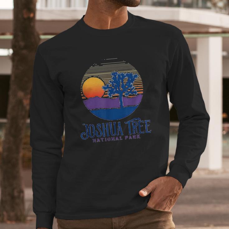 Joshua Tree National Park Vintage Artistic Sunset Mountains Long Sleeve T-Shirt Gifts for Him