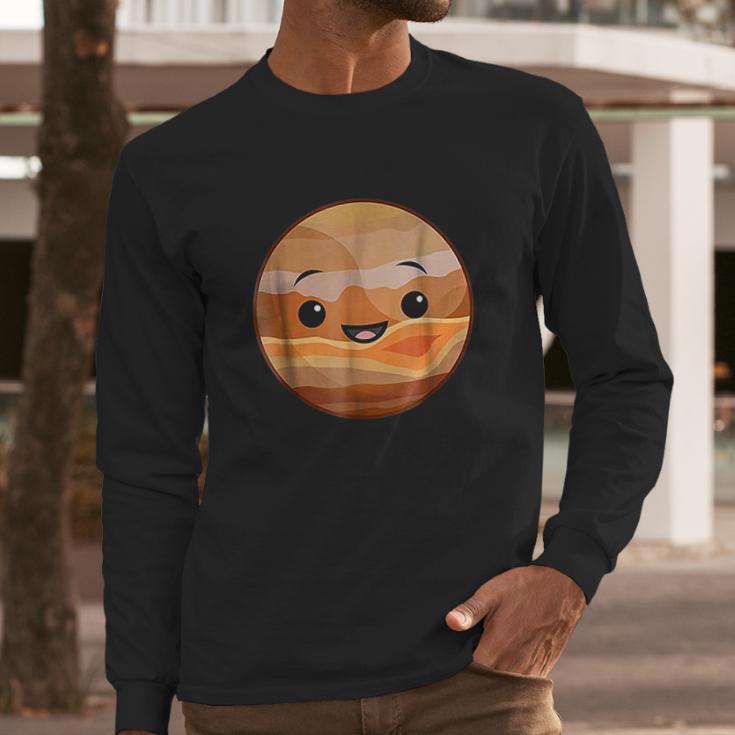 Jupiter Cute Happy Planet Solar System Galaxy Long Sleeve T-Shirt Gifts for Him