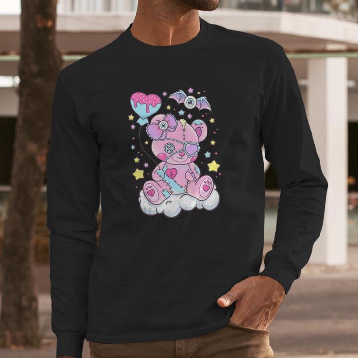 Kawaii Pastel Goth Cute Creepy Bear Long Sleeve T-Shirt Gifts for Him