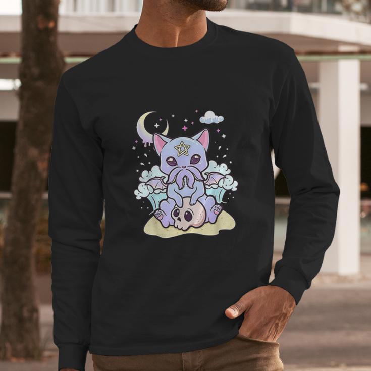 Kawaii Pastel Goth Cute Creepy Creature Skull Long Sleeve T-Shirt Gifts for Him