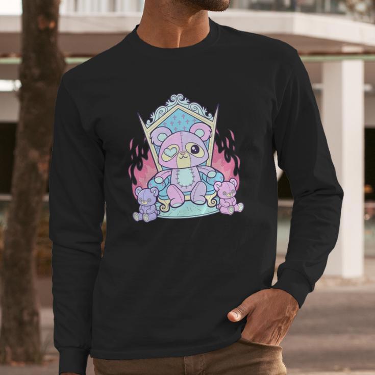 Kawaii Pastel Goth Cute Creepy Killer Teddy Bear Long Sleeve T-Shirt Gifts for Him