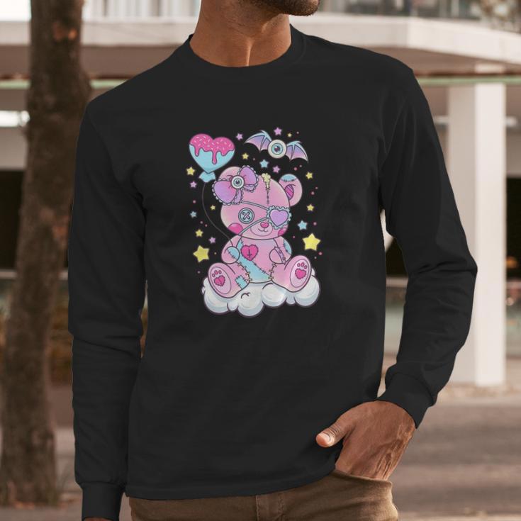 Kawaii Pastel Goth Cute Creepy Teddy Bear Long Sleeve T-Shirt Gifts for Him