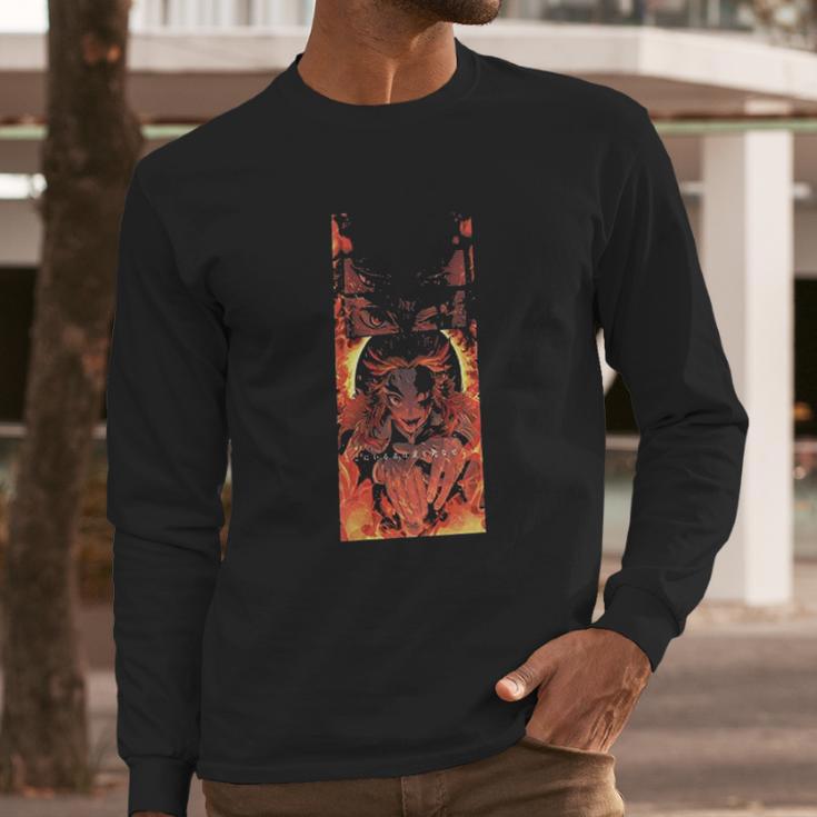 Kimetsu No Yaiba Demon-Slayer On Fire Long Sleeve T-Shirt Gifts for Him