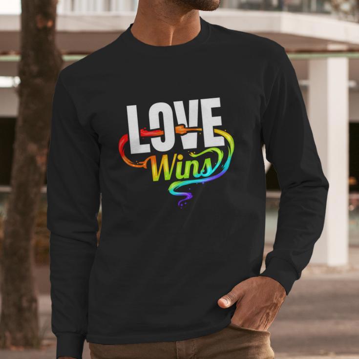 Lgbtq Love Wins Logo For Pride Month Funny Gift Long Sleeve T-Shirt Gifts for Him