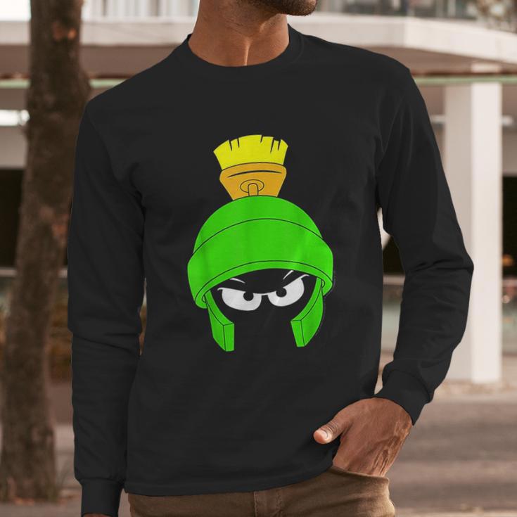 Looney Tunes Marvin The Martian Dark Big Face Long Sleeve T-Shirt Gifts for Him